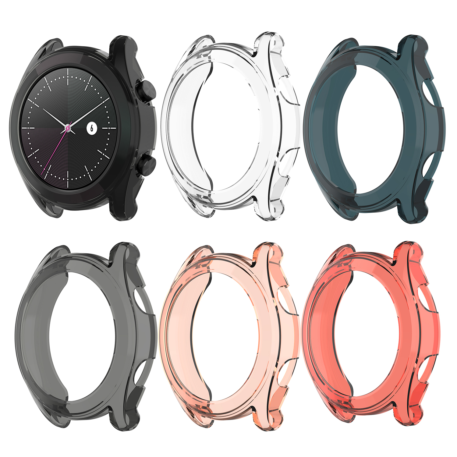 

Bakeey Colorful TPU Прозрачный протектор для часов Чехол для Huawei 46мм / 42мм наручных часов GT