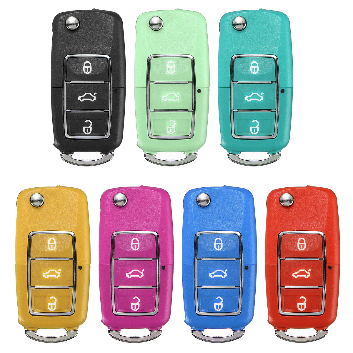 

For VW Golf Passat Beetle Jetta Polo Bora 3 Button Car Key Fob Case Replacement 7 Colors
