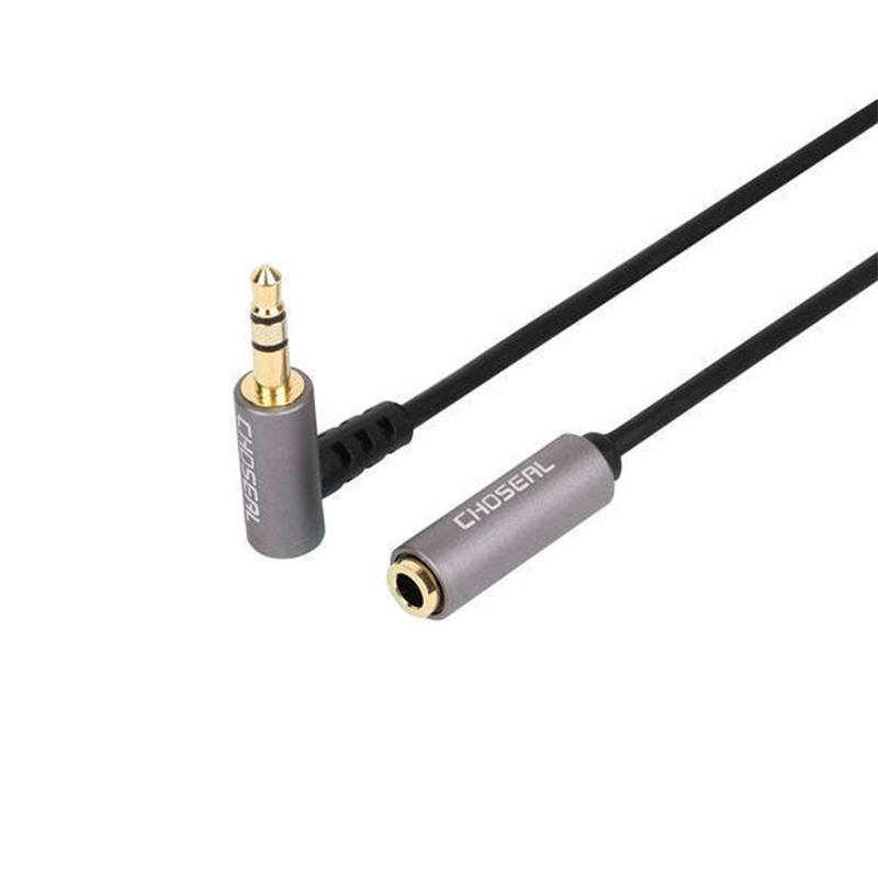 

CHOSEAL QS3208B 3,5 мм между мужчинами и женщинами Аудио кабель Адаптер Изогнутый удлинитель для наушников