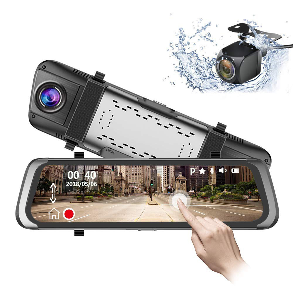 

HD 1080P Touch Car DVR Rearview Mirror Sprint Camera Video Driving Recorder Speedometer Anti-theft Security Streaming Me