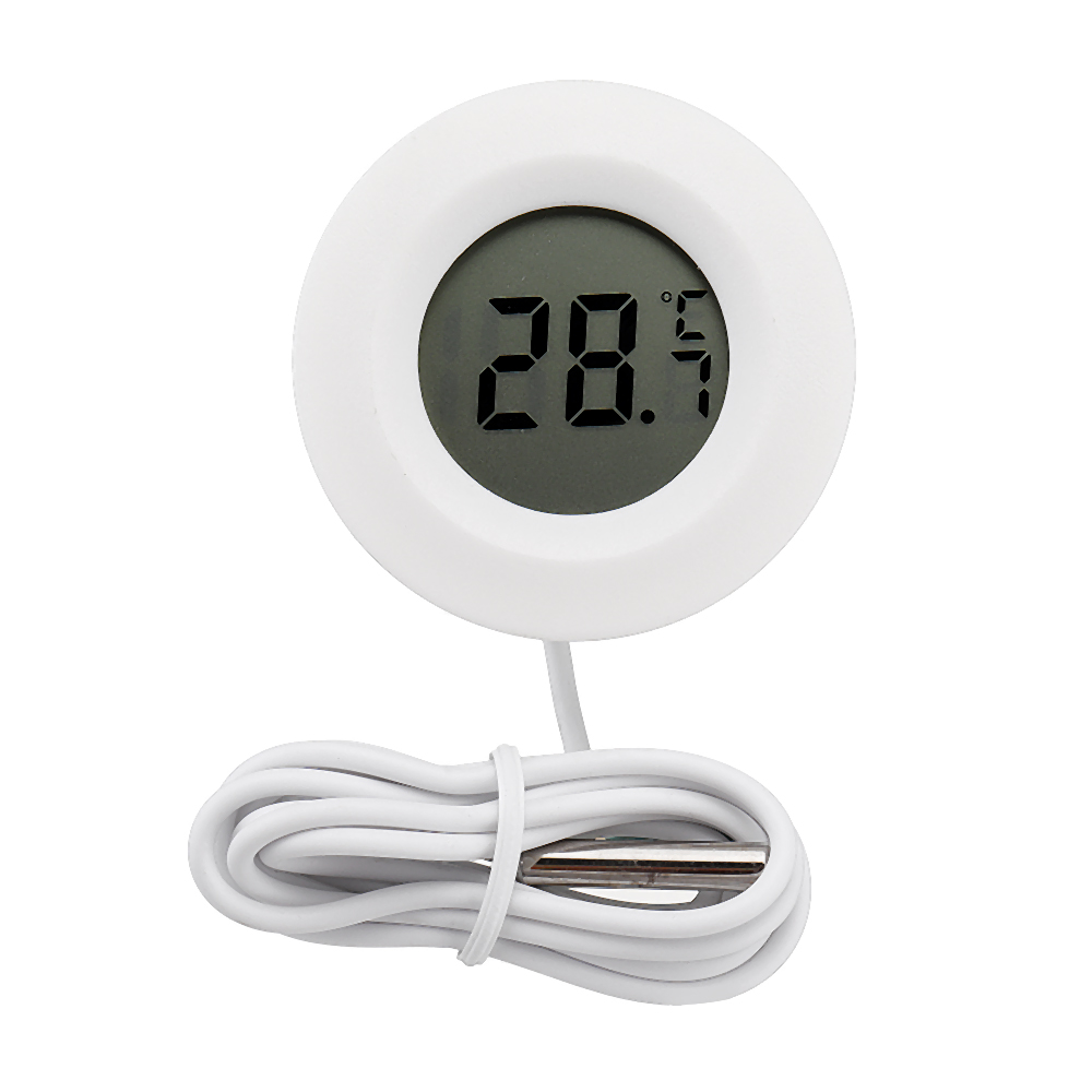 

10pcs Round Electronic LCD Digital Thermometer TemperatureMeter for Indoor Outdoor Temperature Instruments with Extern