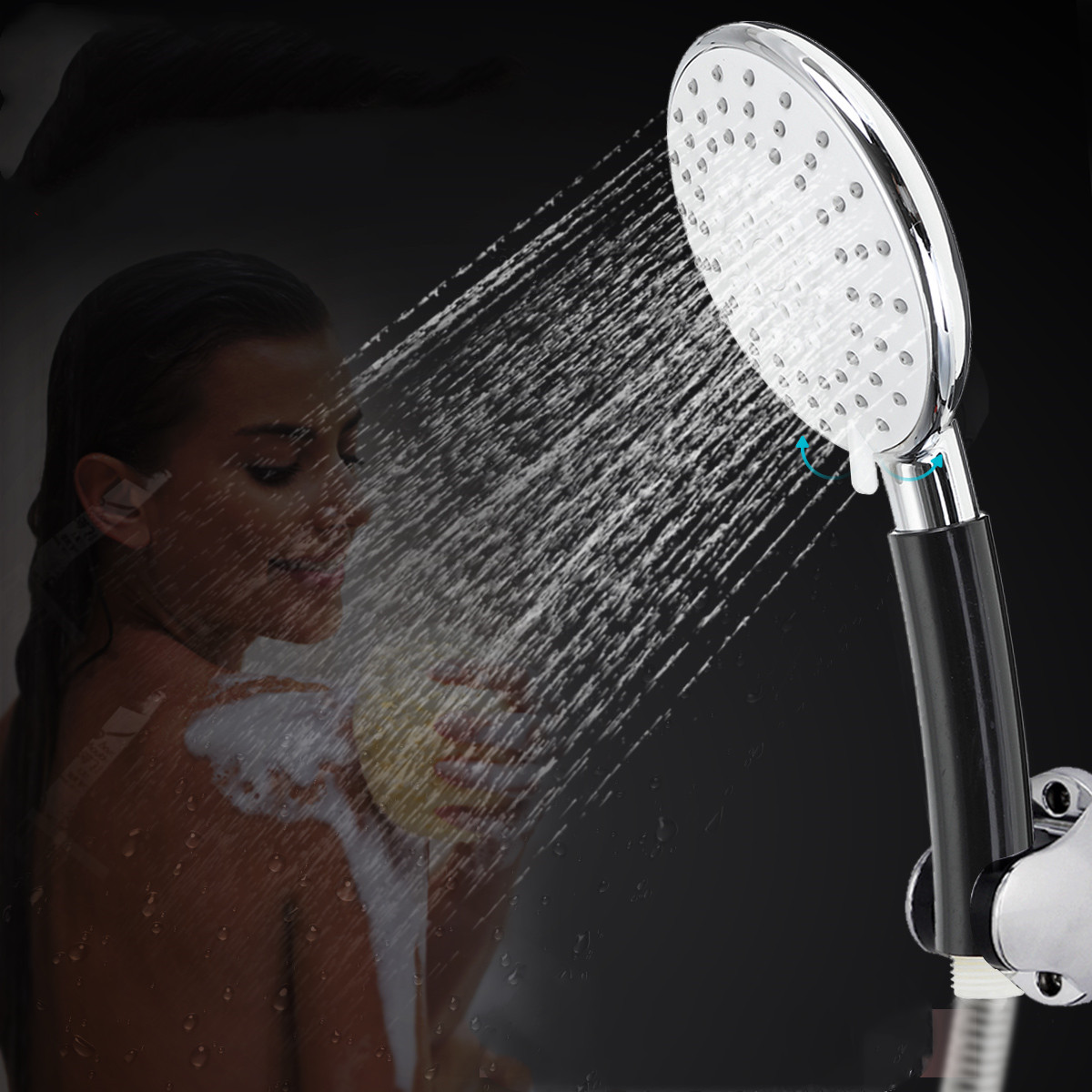 

5 Gear Adjustment ABS Shower Head Home Bathroom Round Shower Head