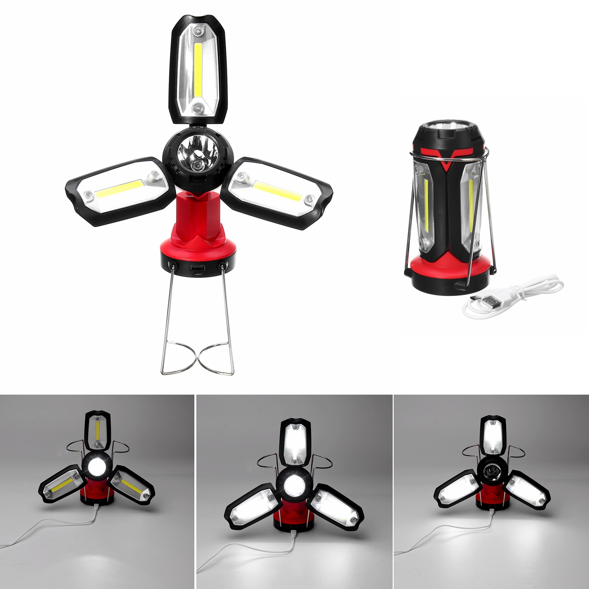 

COB LED Work Folding Light USB Rechargeable Portable Emergency Flood Lamp Stand