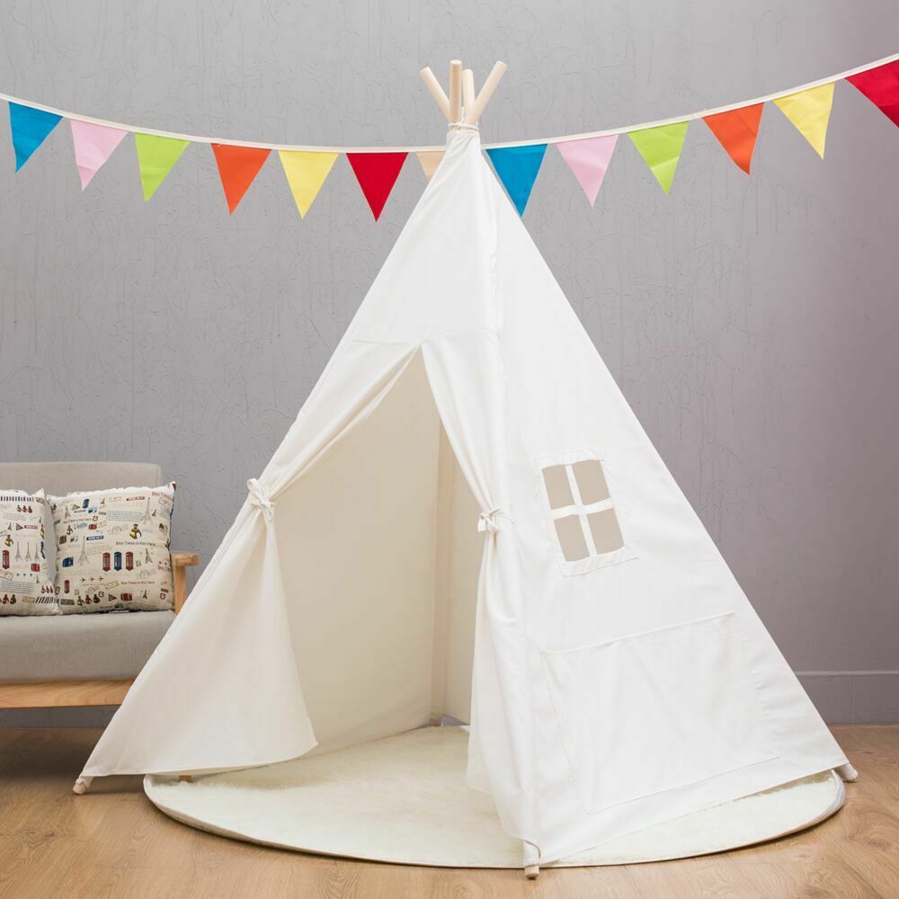 

Large Cotton Wood Kids Teepee Tent Childrens Wigwam Indoor Outdoor Play House
