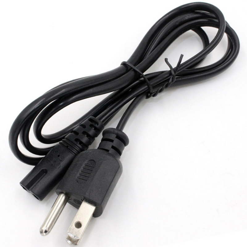 

1.2m AC US C8 Plug Power Supply Adapter Cord Cable PVC Black Power Adapter Connector Line