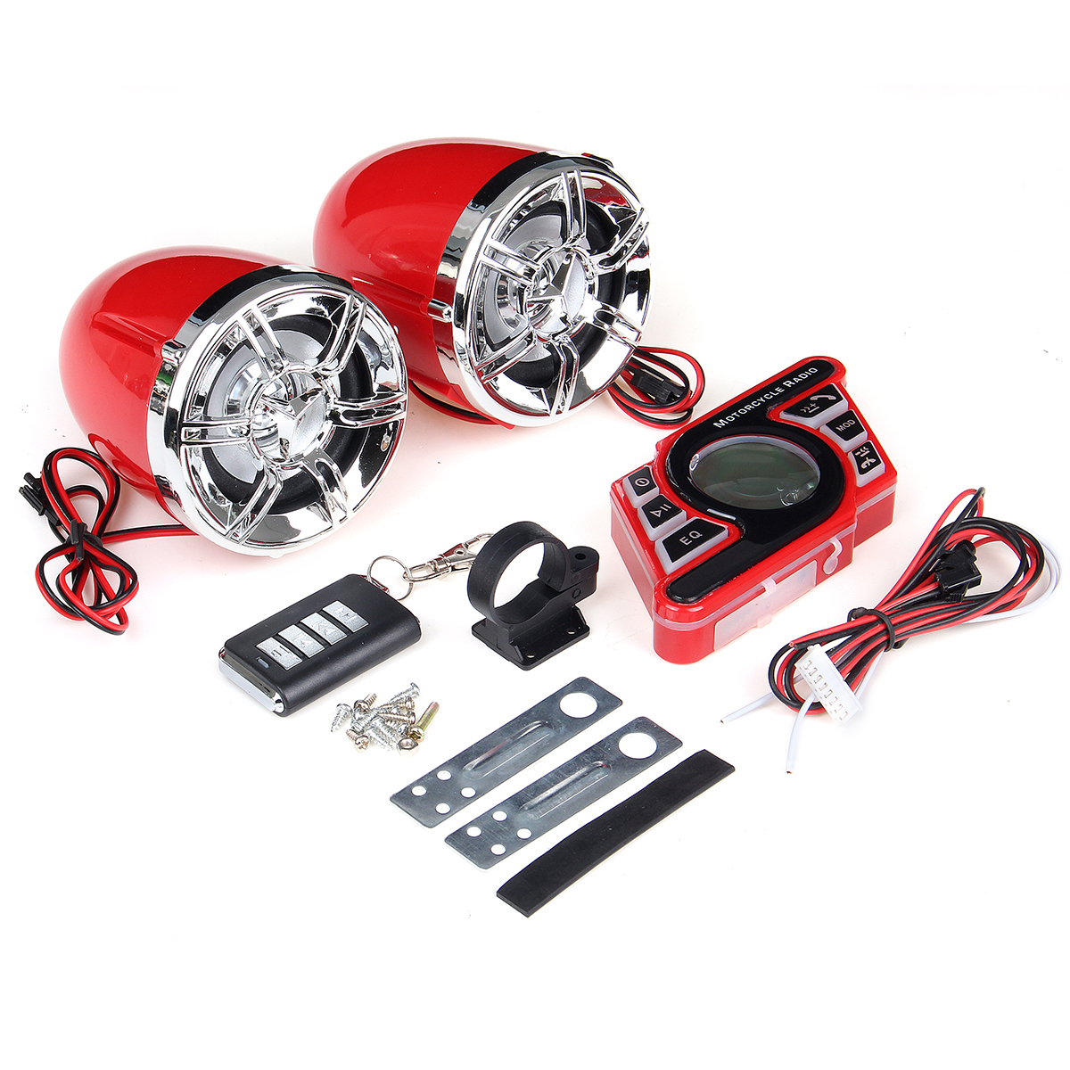 

Red Motorcycle Handlebar bluetooth 5.0 Audio System FM Radio Stereo Amplifier Speaker