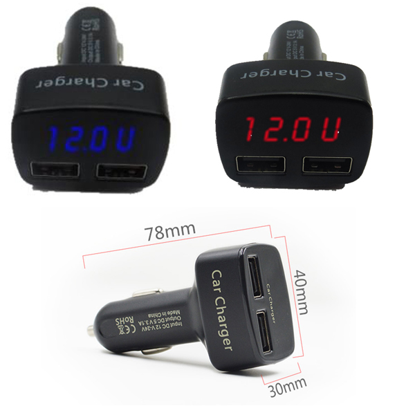

Car Charger Dual 2 USB Voltage Current Meter Tester Adapter