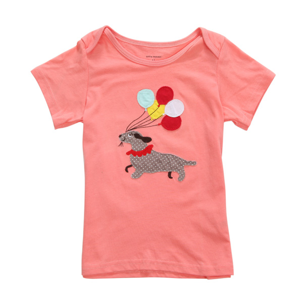 

К 2015 году новый маленький мэйвен девочки детская собака красного хлопка с коротким рукавом T-рубашка топ