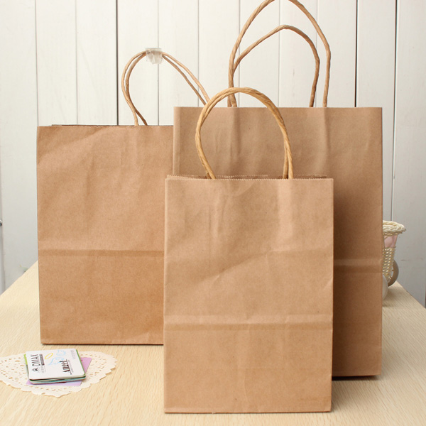 

Коричневый крафт бумажный мешок мешки бумажной несущей recyclable бумажный мешок торговых мешки подарка партии
