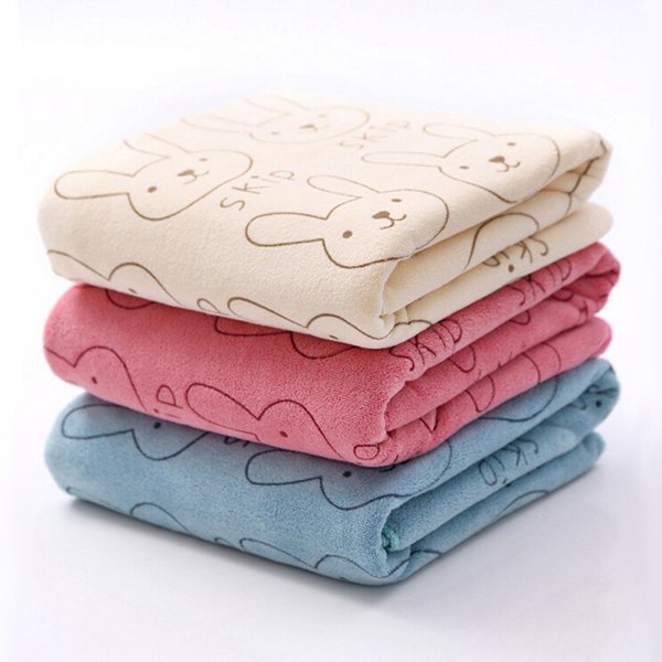

3pcs Soft Microfiber Baby Child Kids Bath Towels Brushed Strong Absorbent Dry Washcloth