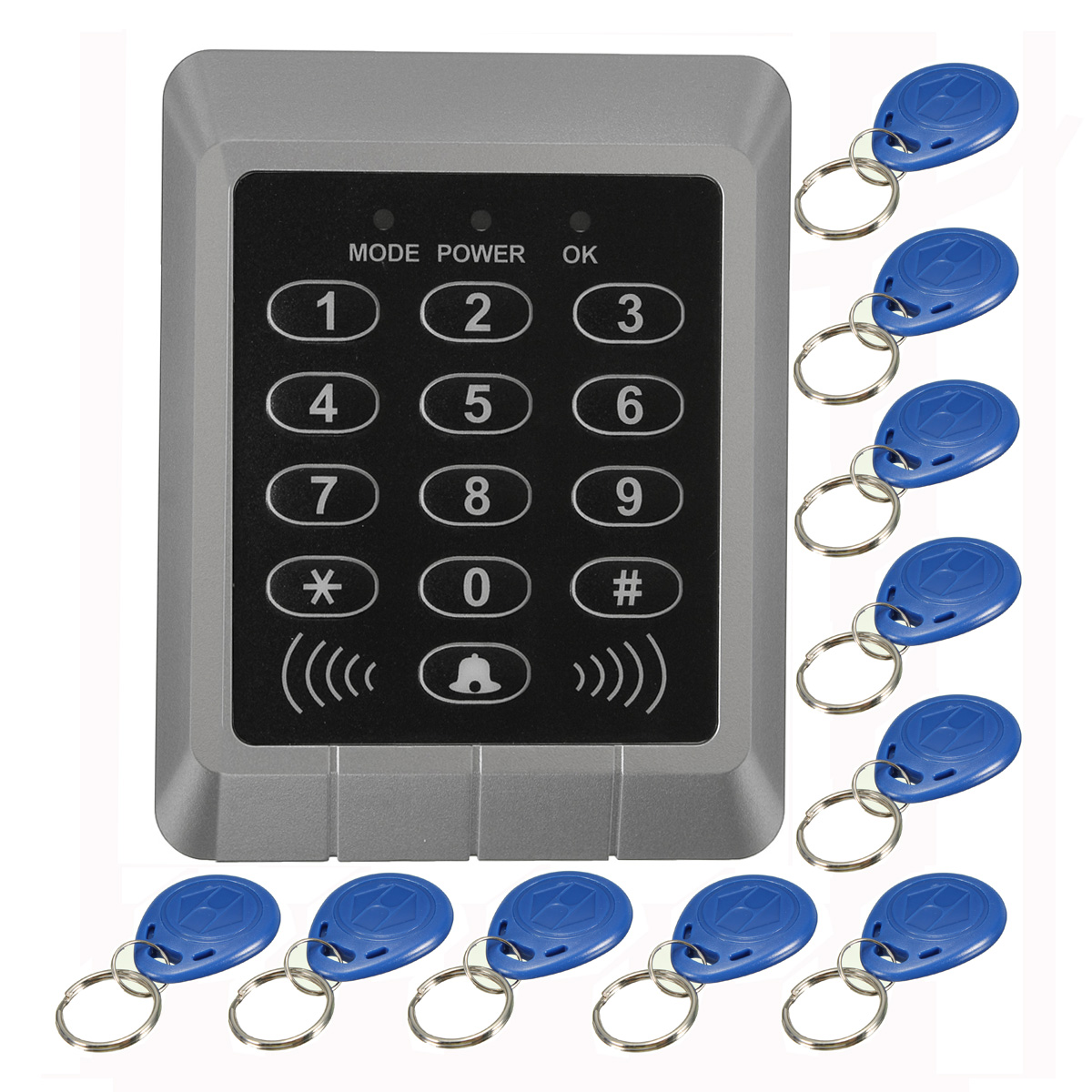 

RFID Security Reader Entry Door Lock keypad Access Control System+10 Pcs Keys