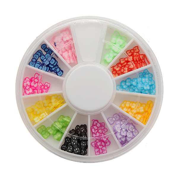 

12 цвета галстук-бабочка арильного фрагмента украшения искусства ногтя колеса