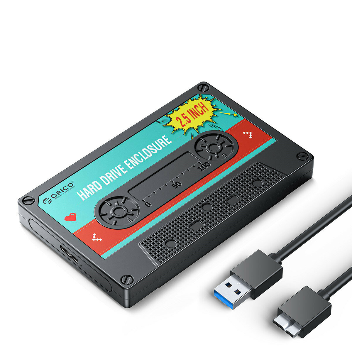 

Корпус жесткого диска ORICO 2,5 дюйма SATA to USB3.0 External Hard Drive Case 5Gbps / 6Gbps Type-C HDD Case With DIY Sti