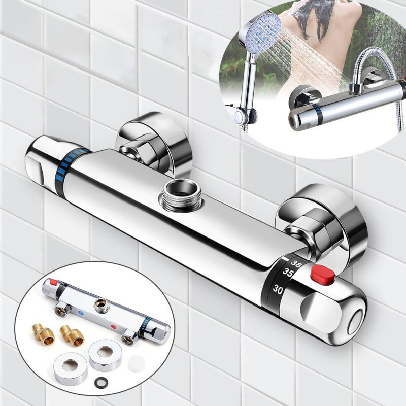 

Ванная комната Настенный латунный термостатический клапан для душа Смеситель для ванны Регулирующий клапан для душа Нижн