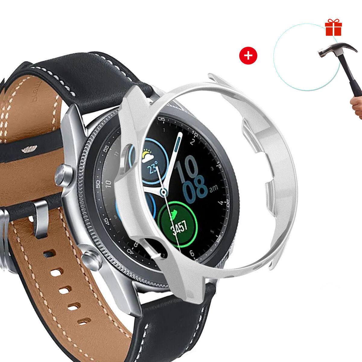 

Enkay 2-в-1 матовые часы для ПК Чехол крышка + закаленное стекло 9H протектор экрана для Samsung Galaxy Watch3 45 мм
