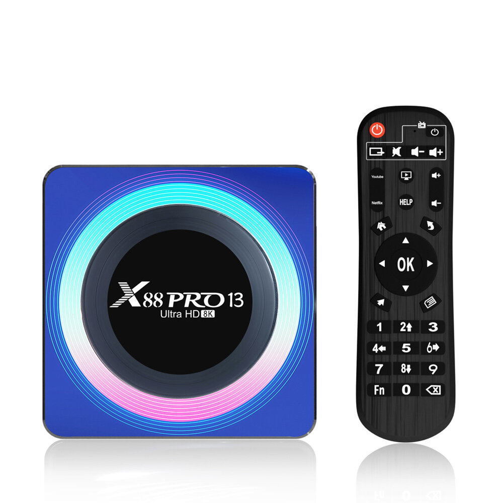 

X88 Pro TV Коробка Android13.0 Rockchip RK3528 Quad-Core 4+64GB Cortex-A53 Поддержка декодирования видео 8K Wifi6 BT5.0