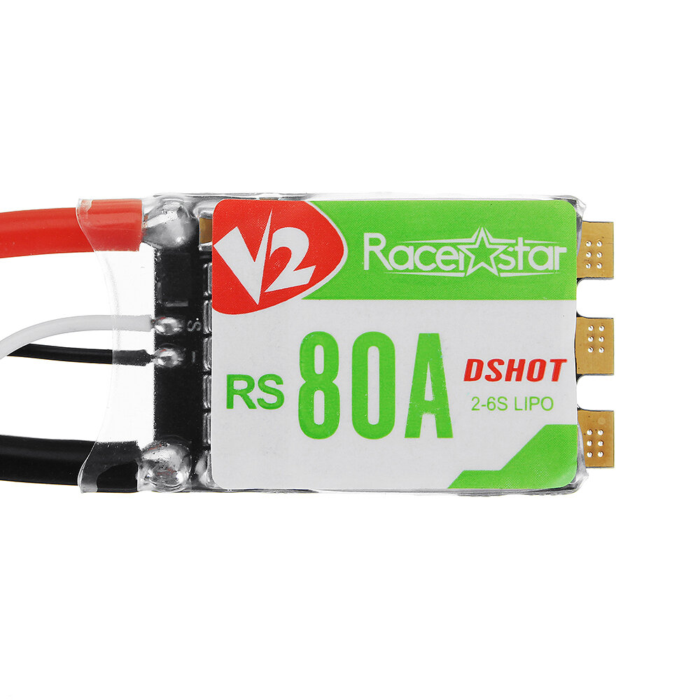 

Racerstar RS80A V2 80A BLheli_S BB2 2-6S DShot600 Ready Бесколлекторный ESC Встроенный LED RGB для РУ Дрона FPV Гонки