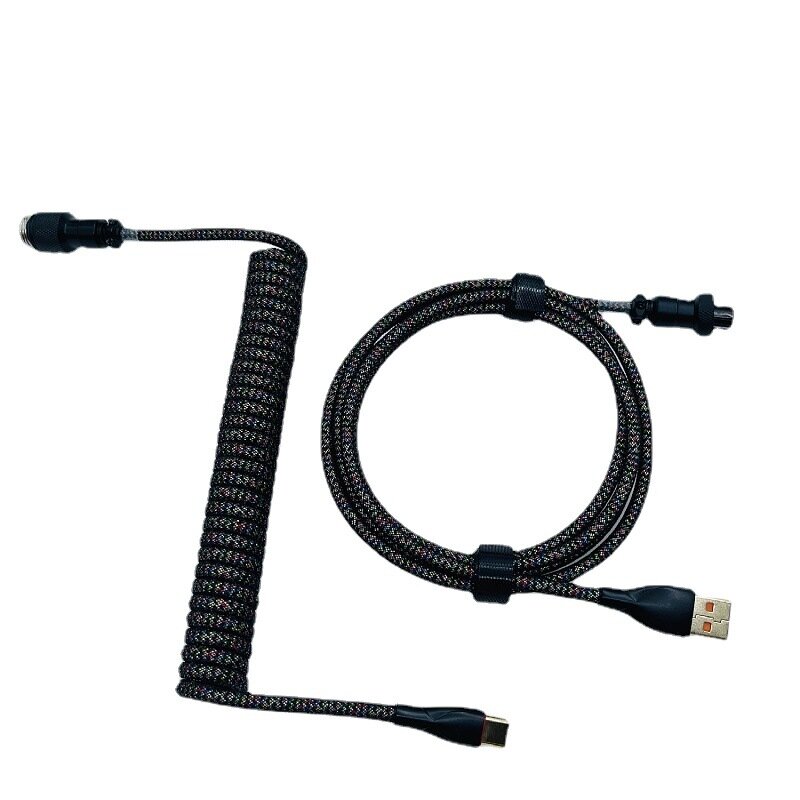 

Спиральный кабель HCC 1,8 м USB к Type-C для Механический Клавиатура Съемный кабель для быстрой зарядки данных Спиральна