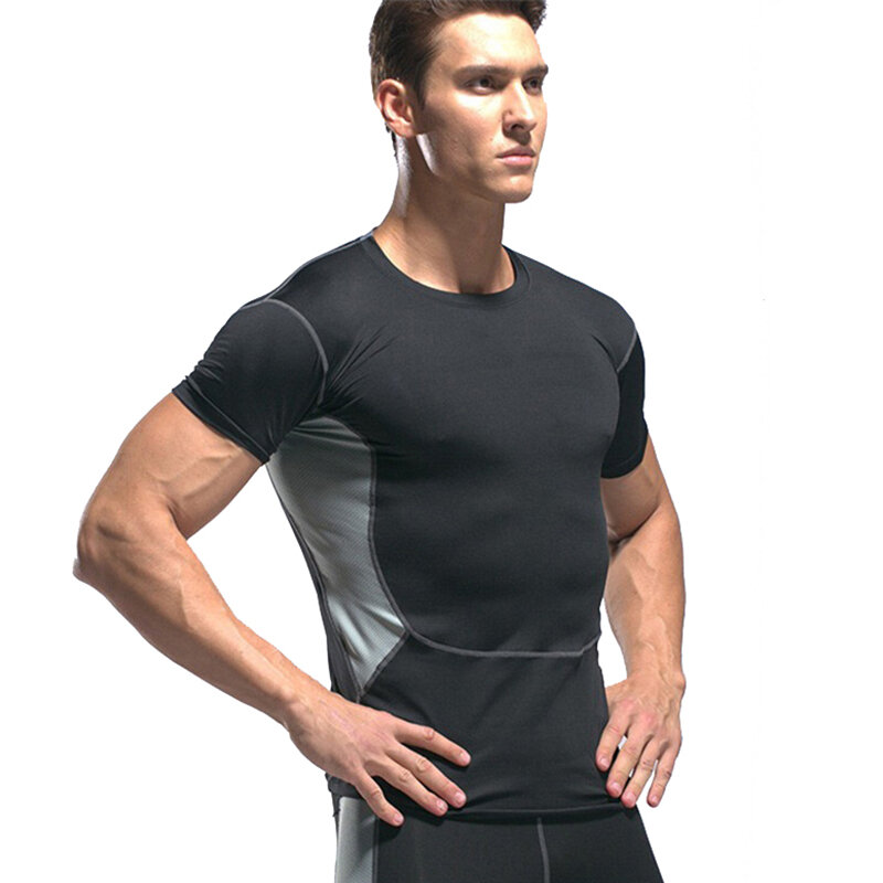 

TENGOO Men's Short Sleeve Sportswear Quick Dry Breathable T-ShirtStretchy Comfortable Training Tops for Outdoor Gym Fi