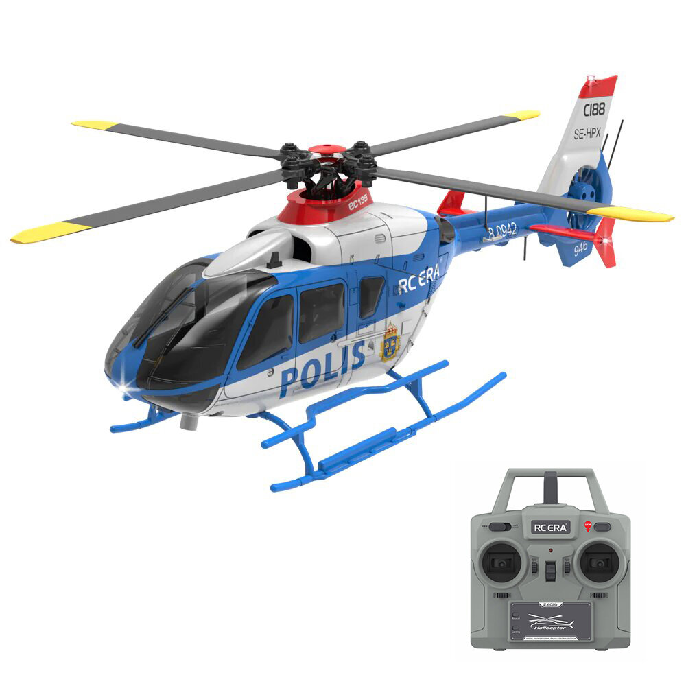 

RC ERA C123 2.4G 6CH 6-Axis Gyro Optical Flow Localization Altitude Hold 1:36 EC135 Scale RC Helicopter RTF