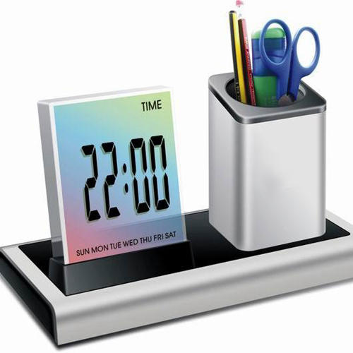 

DX-222 Colorful Черный Цифровой LED Настольный будильник Часы Сетка Ручка Держатель Календарь Таймер Термометр