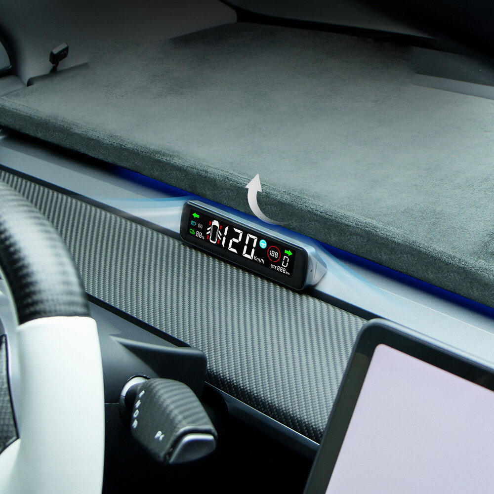

3.9" Mini Dashboard Hidden HUD Head-Up Display Car Head-Up Display LCD Speedometer for Tesla Model 3/Y Left-Hand Driver