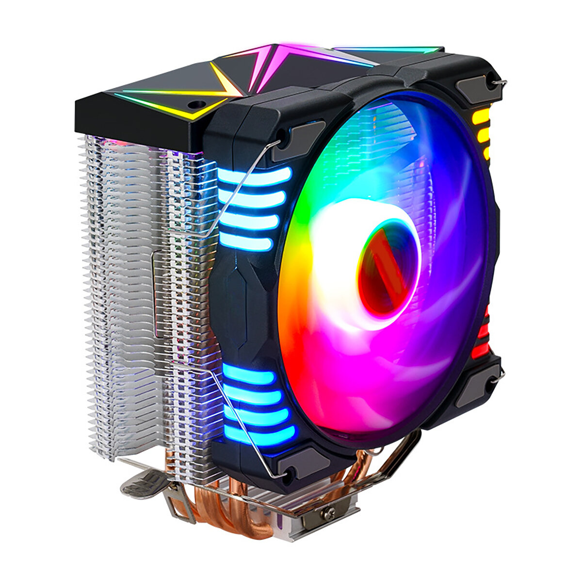 

Охладитель ЦП RGB с 4 тепловыми трубками 3/4 Pin для Intel Разъем LGA 775/1150/1151/1155/1156/1200 AMD Разъем