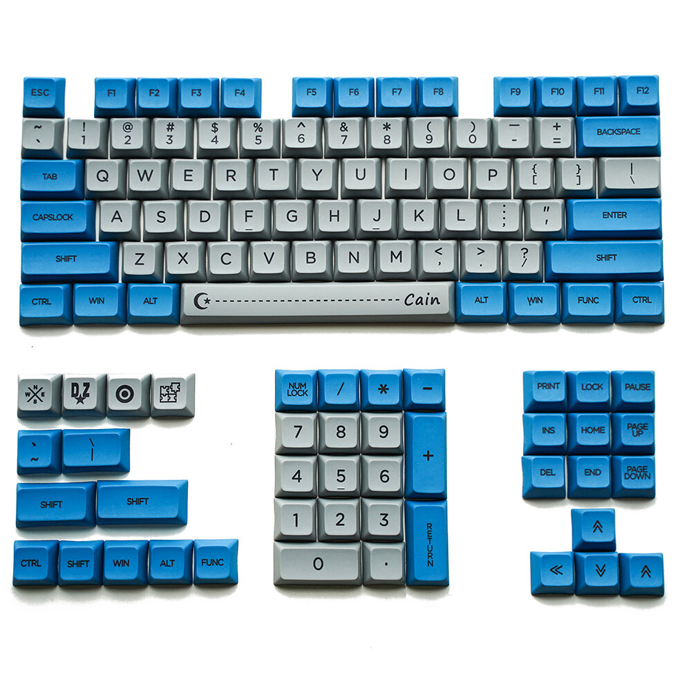 

104 ключа Темно-синий Винтаж Клавишные колпачки Профиль XDA PBT 1U 1,75U Колпачок для ключа 2U Совместим с GH60 GK61 GK6
