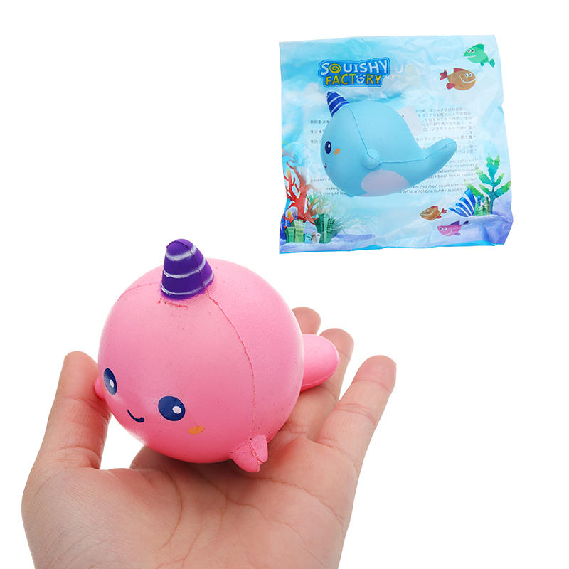 

Squishy Narwhal Uni Whale Jumbo 11CM Slow Rising With Packaging Collection Gift Soft Toy