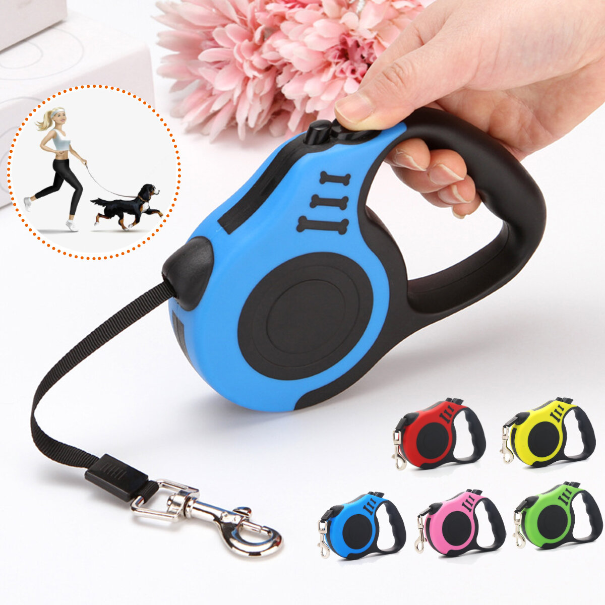 

Dog Collars and Leashes Pet Dog Cat Puppy Automatic Retractable Traction Rope Walking Lead Leash