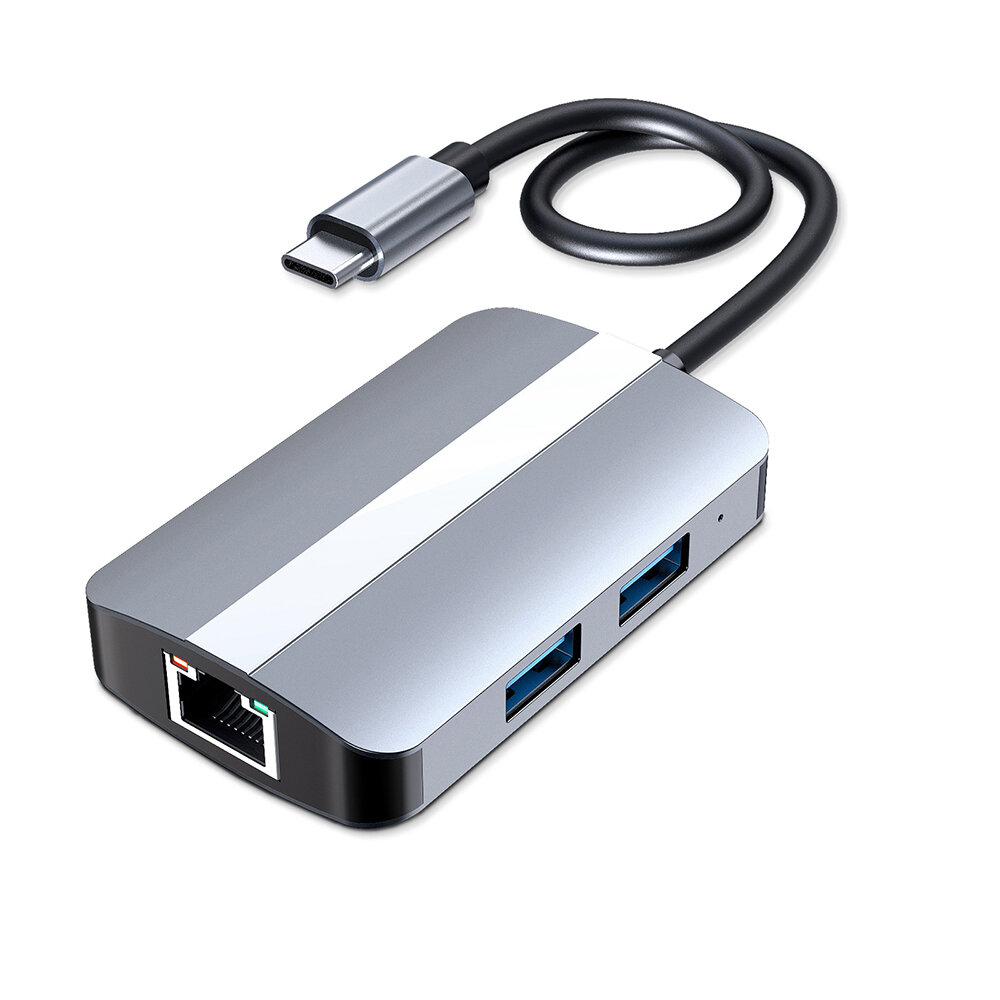 

5 В 1 Тип-C Док-станция-концентратор USB-C к USB 2.0 USB 3.0 RJ45 100 Мбит/с LAN Ethernet Слот для чтения карт памяти SD