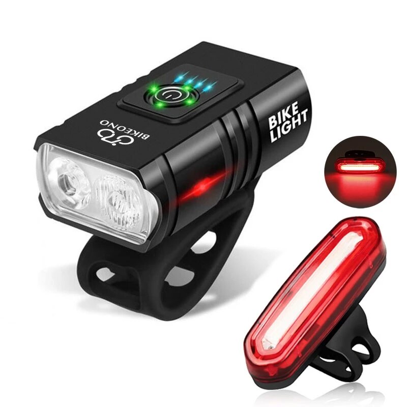 

Комплект велосипедных фонарей 1000LM яркий передний фонарь для велосипеда с умным задним светом, USB-зарядкой, горный ве