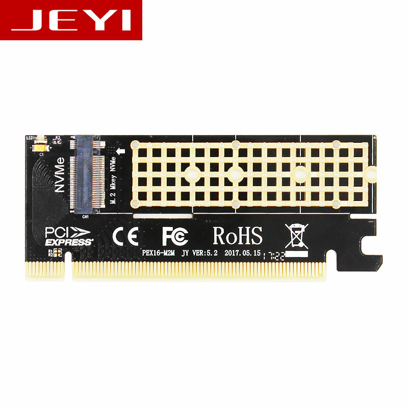 

JEYI MX16 M.2 NVMe SSD Плата расширения NGFF - PCI-E 3.0 Адаптер X16 M Карта ключа Поддержка PCI Express 3.0 x4 2230-228