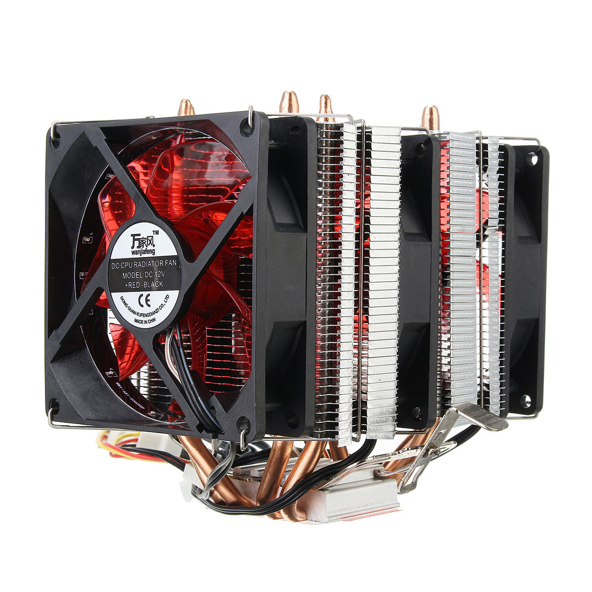 

4 Heat Pipes Red LED 3 Охлаждающий радиатор охладителя охлаждения процессора для AMD AM2 / 2 + AM3 Intel LGA 1156