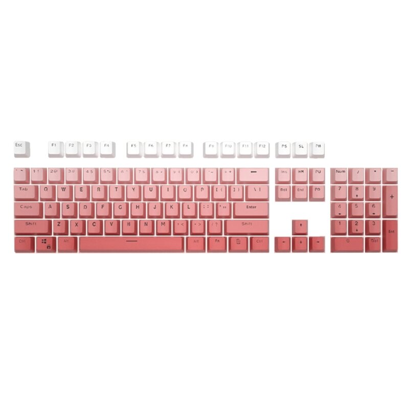 

104 клавиши Blusher Цвет Keycaps Set OEM Профиль PBT Gradient Dive Dyeing Key Caps Набор для 61/87/104 Клавиатура