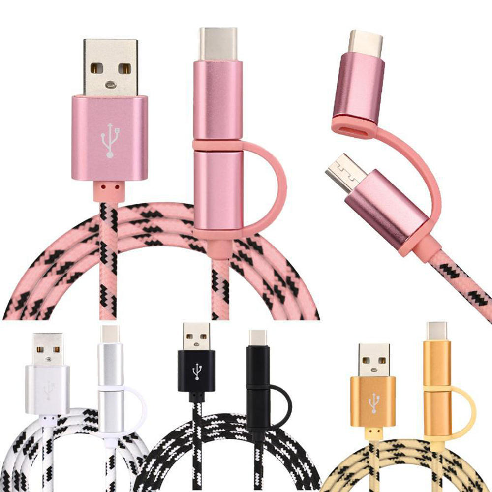 

Bakeey 3A 2 in1 Micro Type-C Fast Charging Nylon Weave Data Cable With Packaging Tiger Pattern For HUAWEI P30 MI9 Oneplu