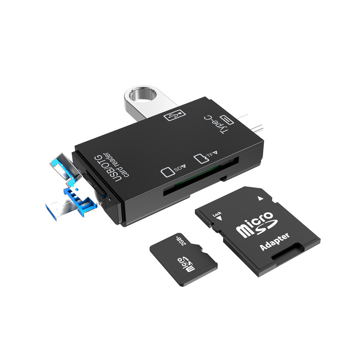 

6-в-1 Type-C Многофункциональный кард-ридер USB 2.0 OTG Карта памяти SD / TF Card U Считыватель дисков Мобильный Android