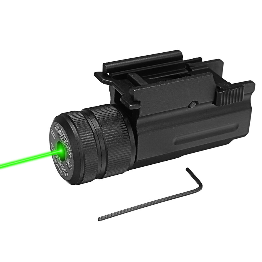 

Зеленый Лазер Луч Точечный прицел Hang Тип Компактный тактический Picatinny 20-мм рельсовый кронштейн