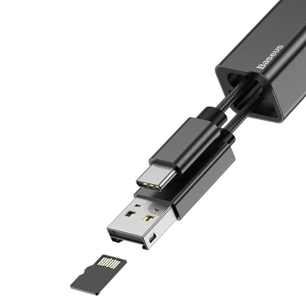 

Baseus 2 в 1 TF Micro SD Card Reader OTG Adapter Type C Кабель для зарядки кабеля для смартфона