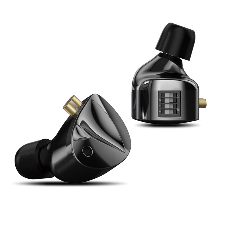 

КЗ D-Fi Wired Наушник HiFi Sound Bass 10 мм Двойные магнитные динамические излучатели Четырехскоростная настройка 3,5 мм