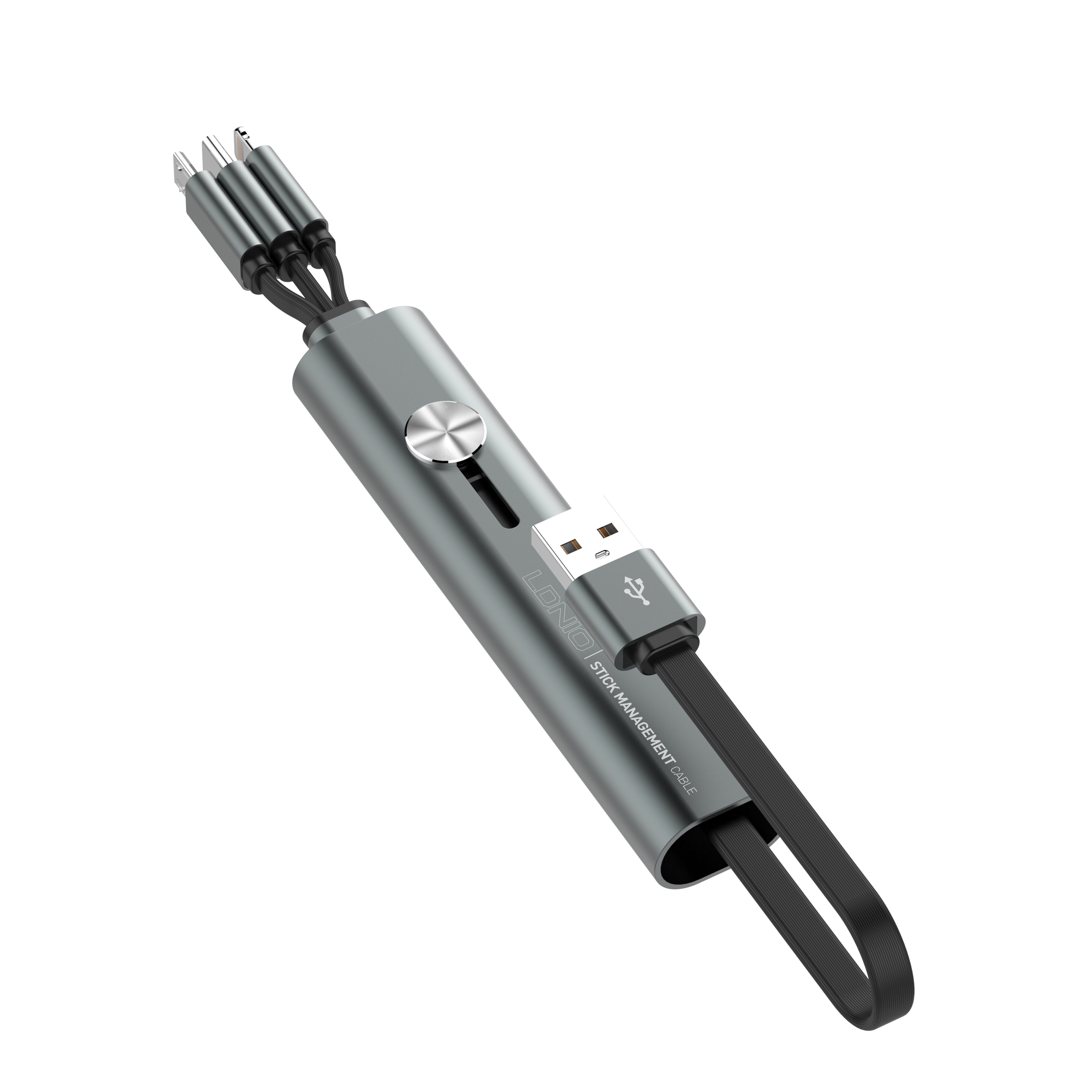 

LDNIO LC99 3 в 1 Палка Управление Micro USB Type-C для кабеля передачи данных Lightning Быстрая зарядка для Samsung Gala