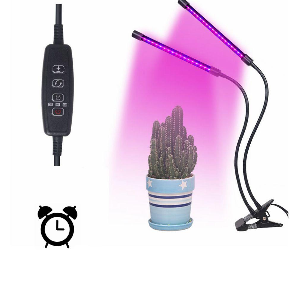 

18W USB Timer LED Grow Light Dimmable Double Head Растение Лампа Красный: синий 2: 1 для Растениеs Парниковый DC5V