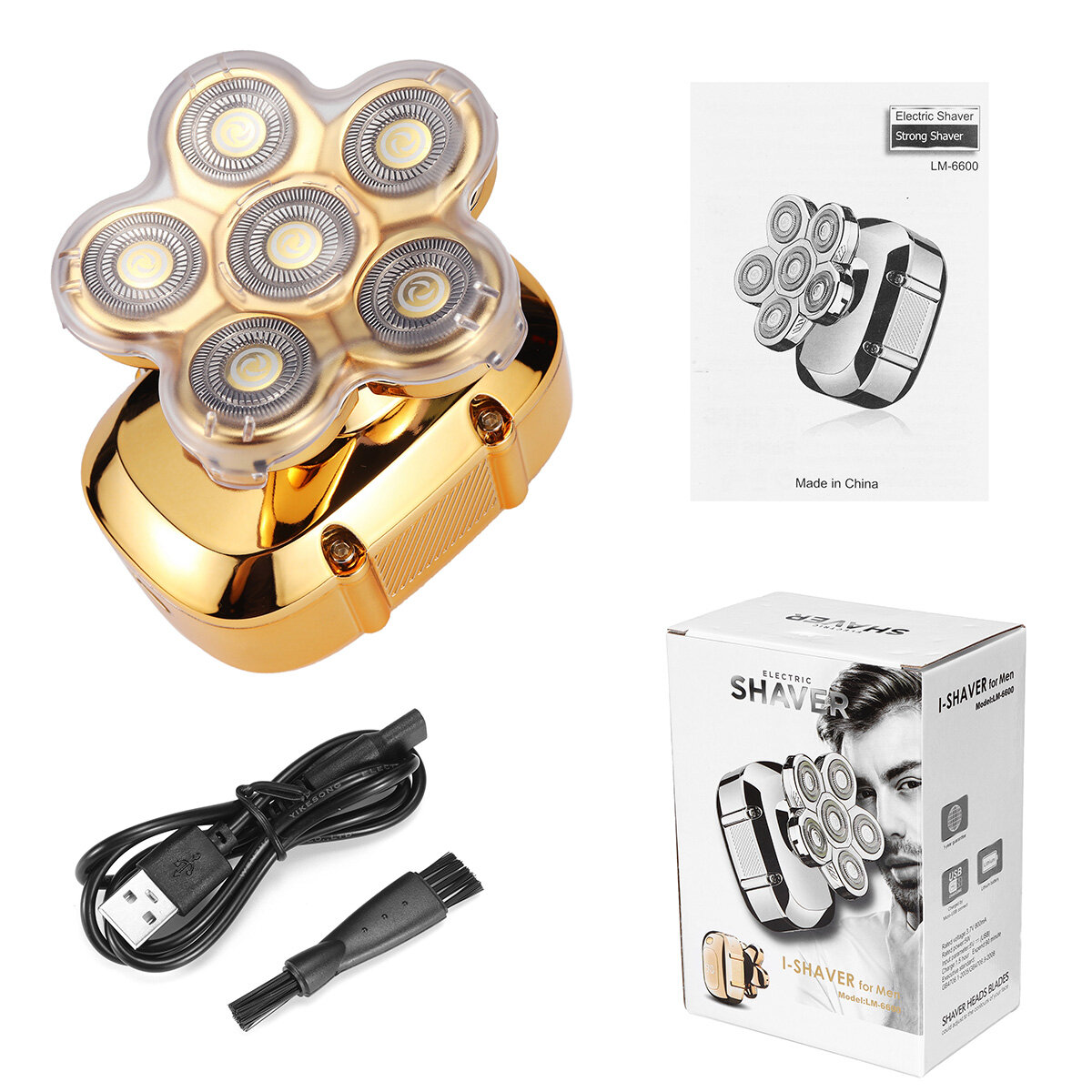 

LED Дисплей 6D плавающая мужская электробритва Бритва USB аккумуляторная Волосы Триммер машинка для стрижки лысины