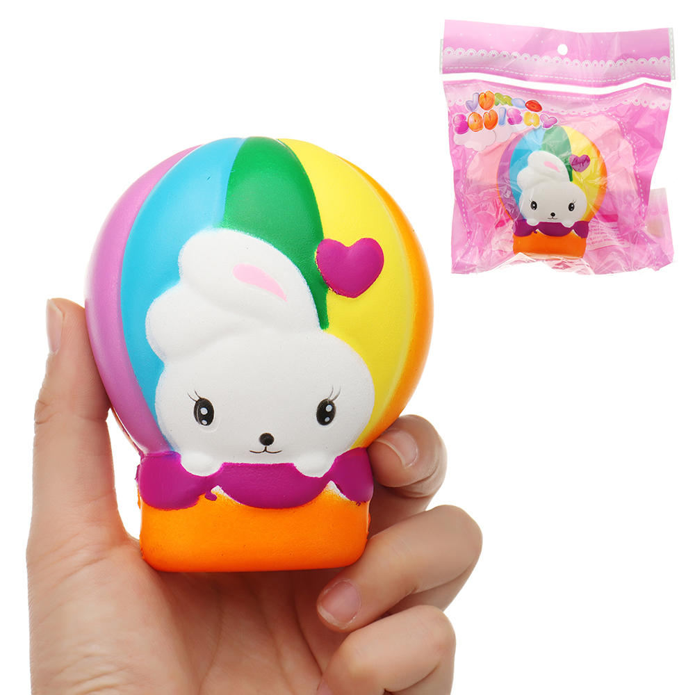 

Горячий воздух Воздушный шар Rabbit Squishy 10 * 9CM Медленный рост с подарком коллекции упаковки Soft Игрушка