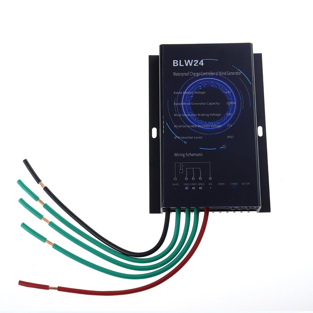 

Excellway 1000W Wind Turbine Controller High-Efficiency Power Generation Lightweight Compact IP67 Protection Class for 2