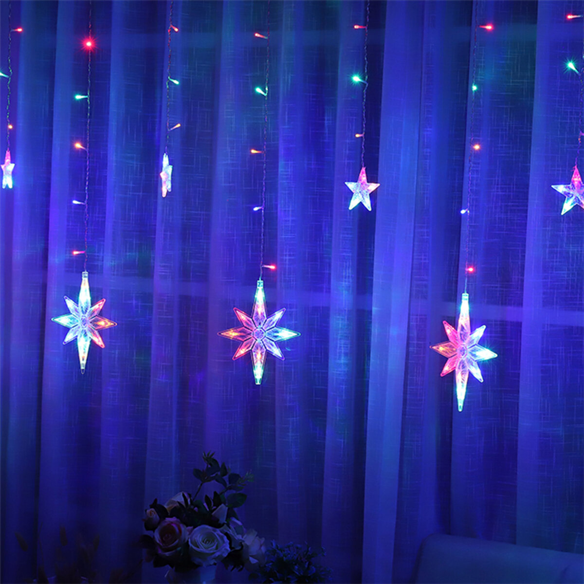 

Звездные занавески, оконные струны, свет LED, сказочные рождественские украшения, огни, праздничная вечеринка, Свадебное