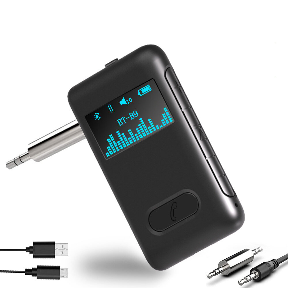 

Bakeey 2 In 1 OLED Digital Display bluetooth V5.0 Audio Transmitter Receiver 3.5mm Aux Wireless Audio Adapter Built-in M