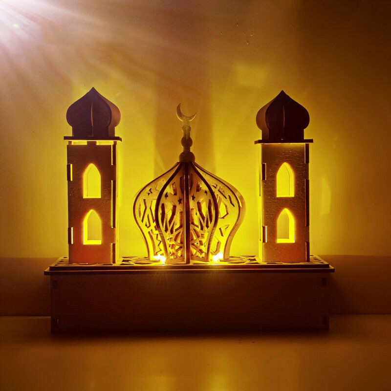 

Светодиодный деревянный Ид Мубарак Рамадан Адвент календарь обратный отсчет мусульман исламский обратный отсчет дом укра