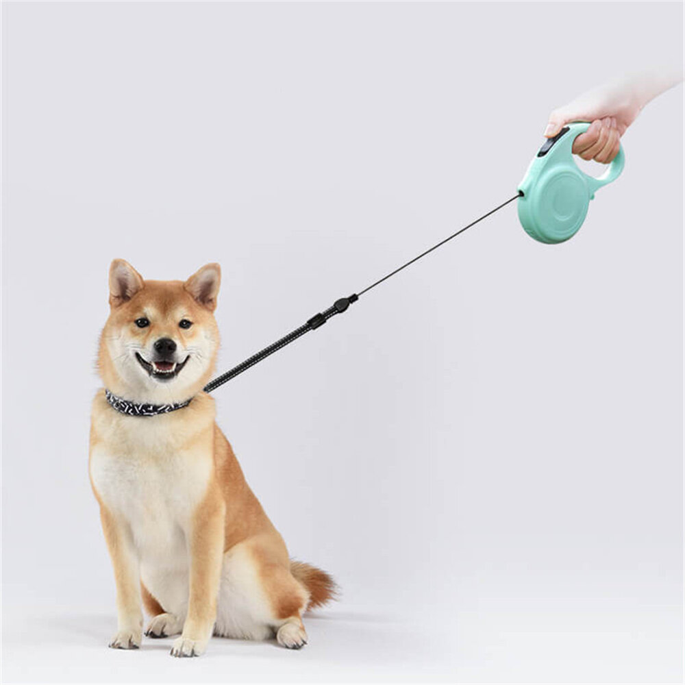 

DOGNESS 5m Reflective Retractable Dog Leash for Puppy Cat Pet Supplies Walking Lead One Button Brake Lock Anti-Slip Hand