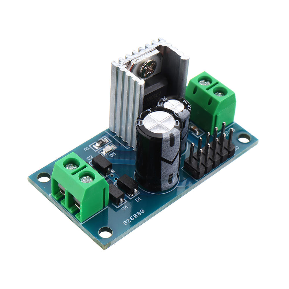 

5V LM7805 DC / AC от 8-24V до 5V Трехконтактный регулятор напряжения Выходной модуль модуля питания макс. 1,2A
